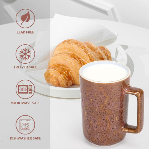 QUTREY ceramic mug with rock magma finish, microwave safe