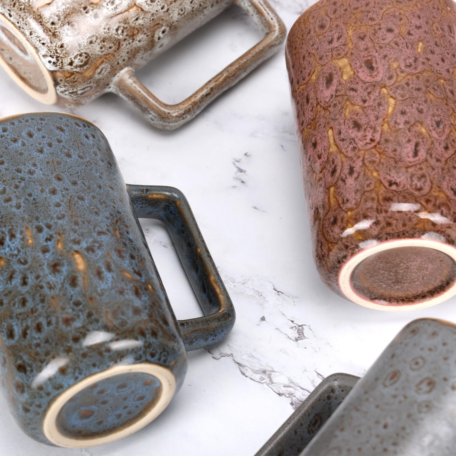 QUTREY four-piece mug set enhances kitchen decor with texture