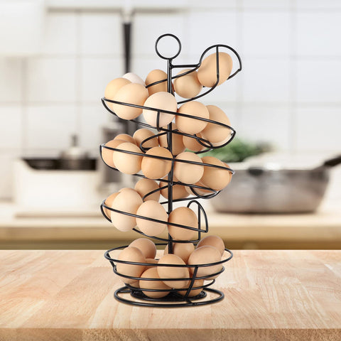 QUTREY countertop space-saving egg holder fits compact kitchen spaces.