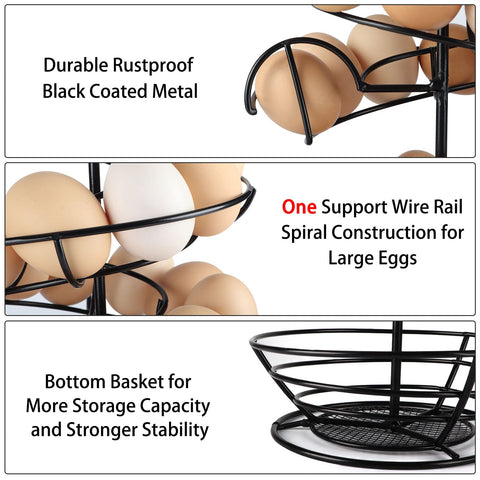 QUTREY large-capacity egg holder keeps eggs neatly arranged and accessible.