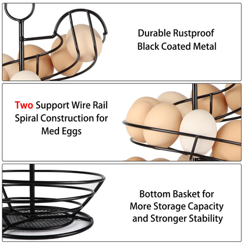 QUTREY large-capacity spiral egg storage for up to 36 eggs