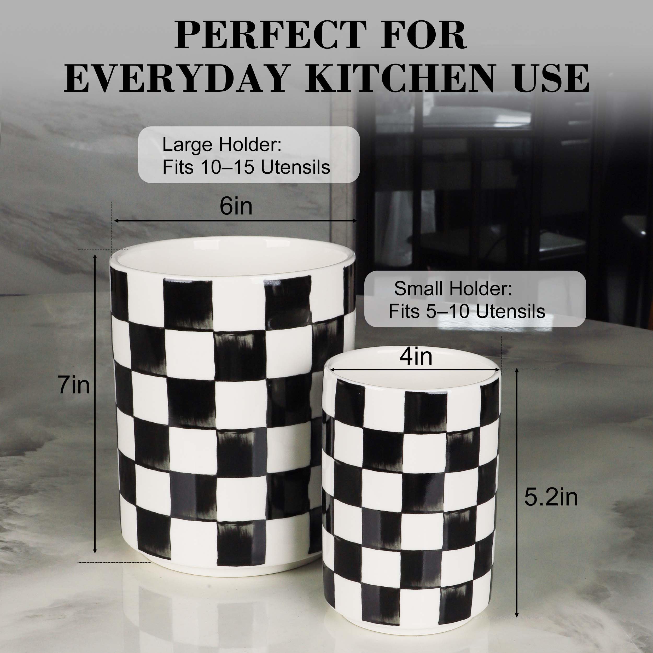 Quuavio utensil holder shows two-size versatility for everyday kitchen tasks