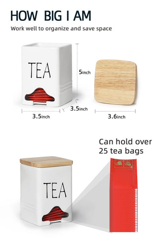QUXIJA organizer bottom opening, easy bottom-access tea bag removal.