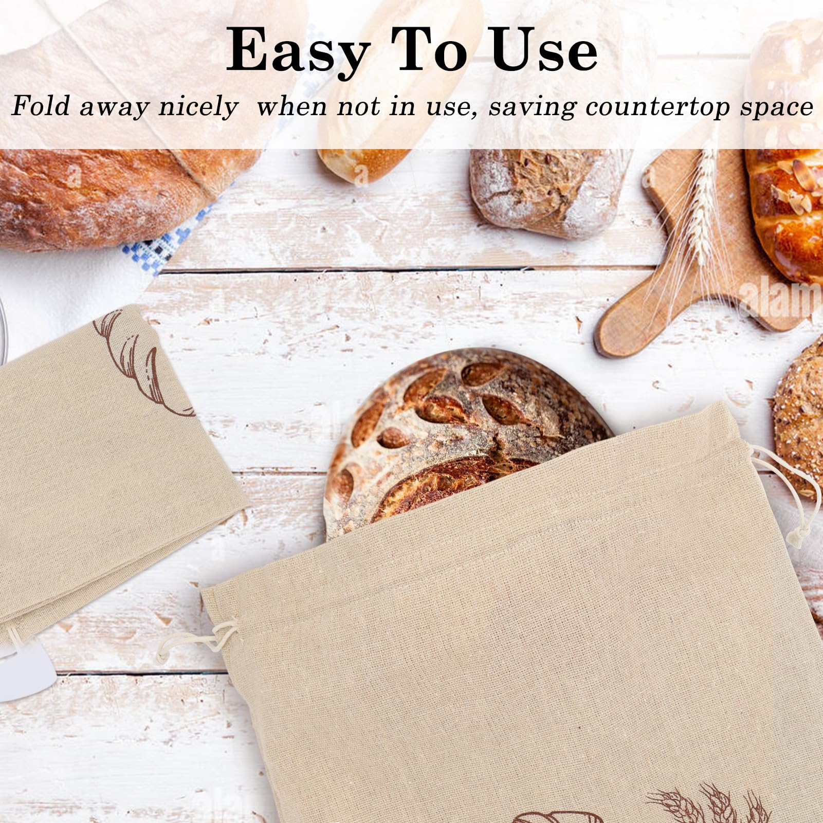 QUYANGCHIFENG bread bag made from eco-friendly linen material.