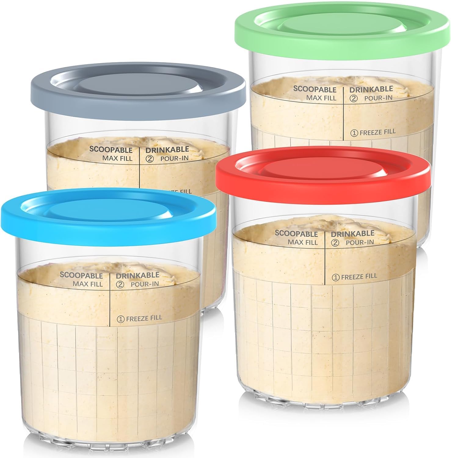 QVN Ninja Creami pints four pack set for versatile home storage