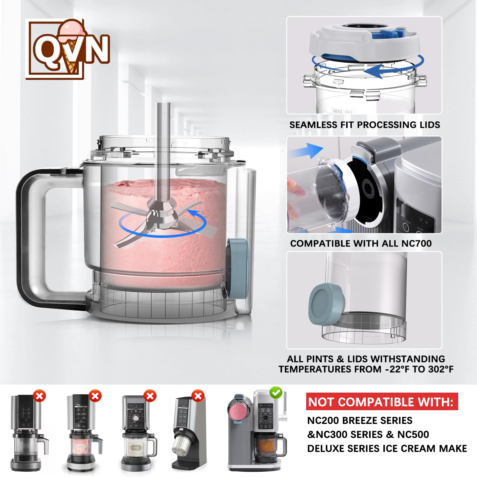 QVN Ninja Swirl Pints 4 Pack temperature range from -22°F to 302°F