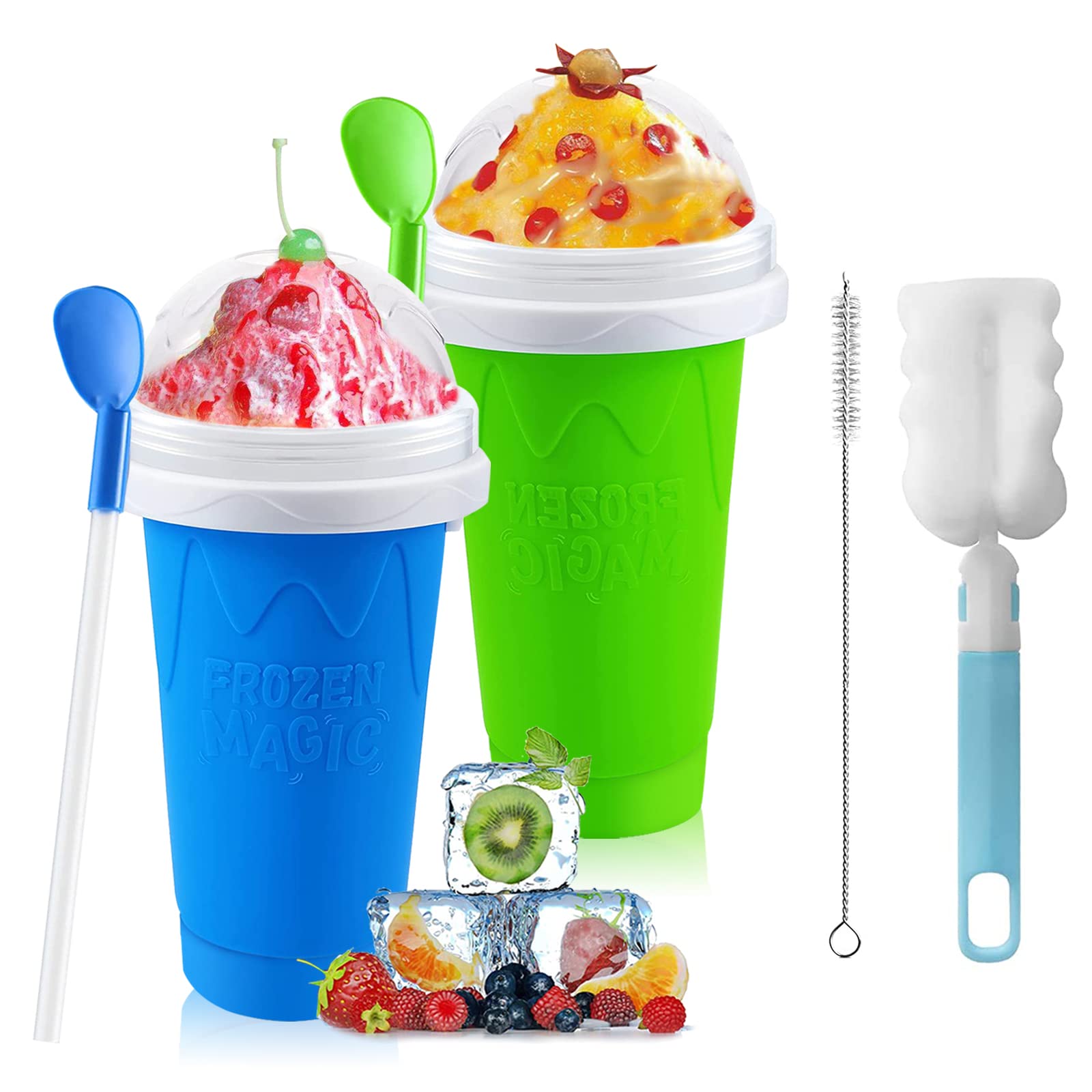 QwayHome slushie cups show pour-ready design for icy drinks in minutes.