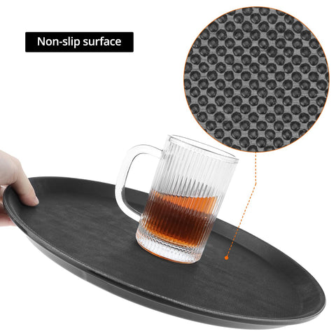 QWORK black plastic tray with sleek design for modern table setting