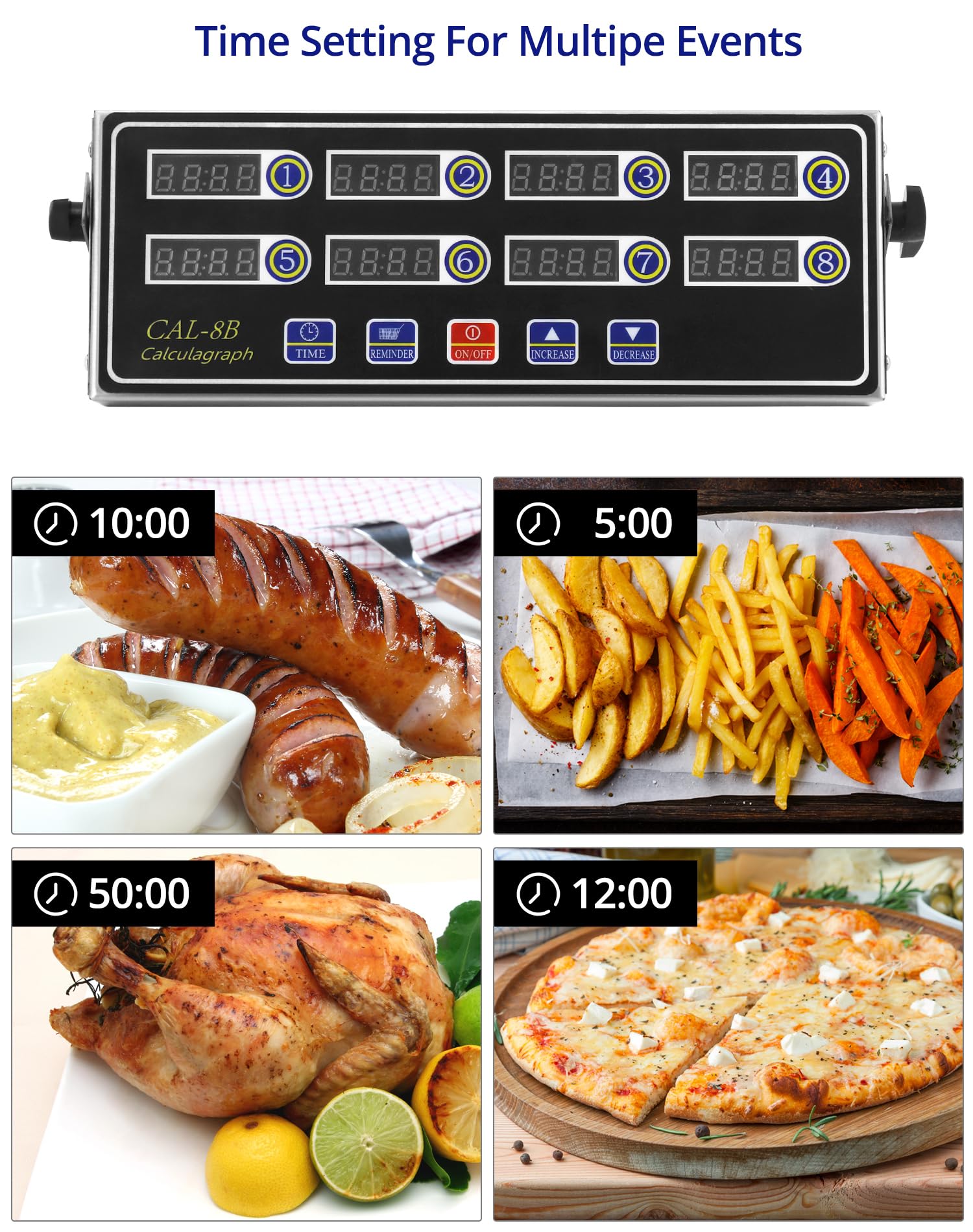 QWORK digital timer demonstrates independent interval reminders for multiple dishes.