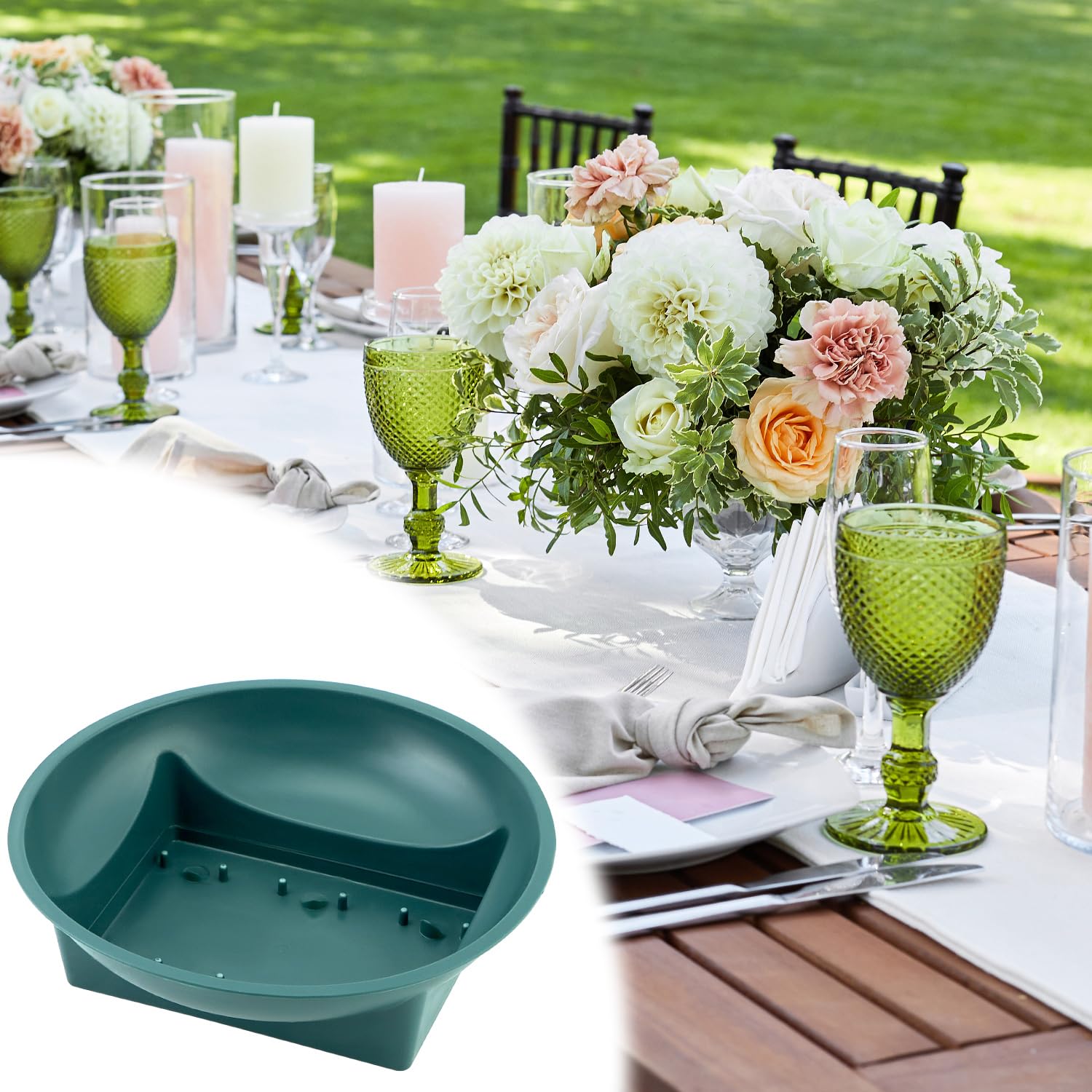 QWORK foam-block-not-included bowls for flexible arrangement planning.