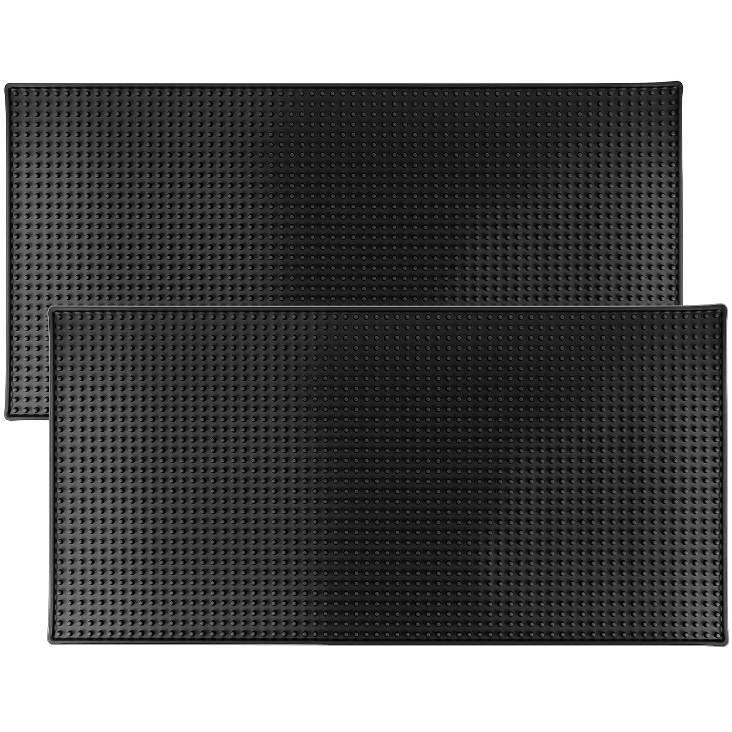 QWORK rubber bar mat with anti-slip surface keeps glasses secure.