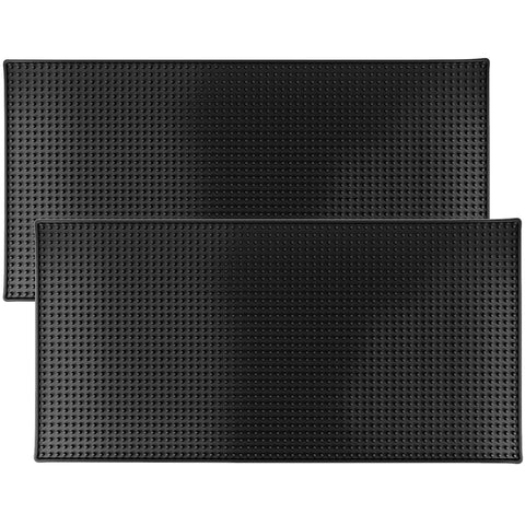 QWORK rubber bar mat with anti-slip surface keeps glasses secure.
