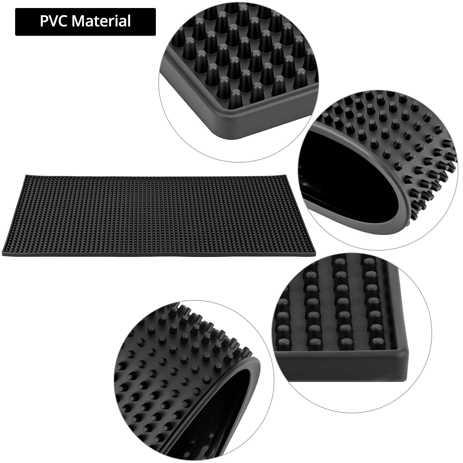 QWORK rubber bar mat is dishwasher safe for quick cleanup.