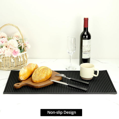 QWORK mat protects counters and glassware from spills.