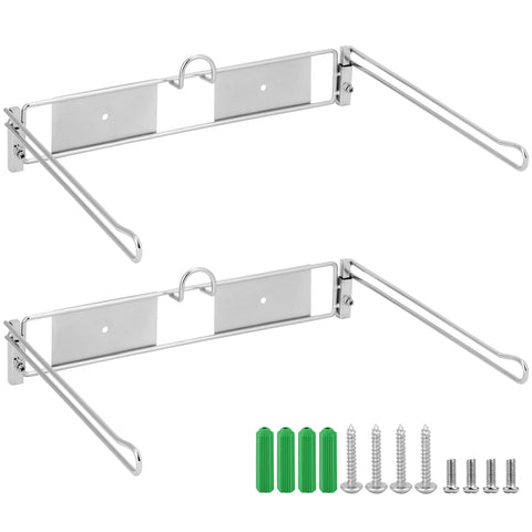 QWORK T-Shirt Bag Rack Holder 2-Pack shown for quick, organized bag storage in busy environments.