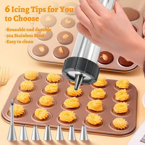 Plastic piping bag aids precise cream decoration and filling.