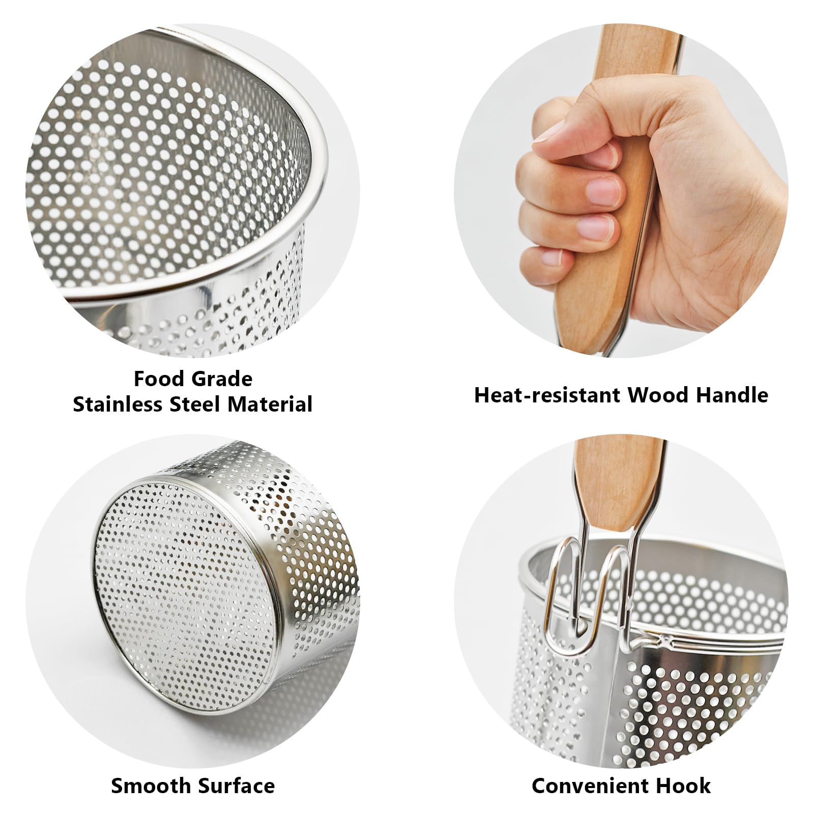 QYQRQF deep basket strainer ideal for boiling and draining noodles
