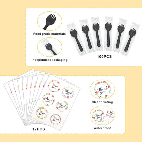 QZV disposable spoons included, convenient for serving at parties.
