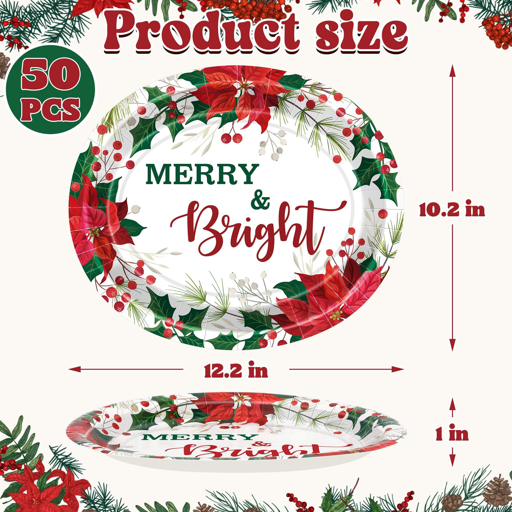 QZYL Plates featuring berries and holly detail for festive gatherings.