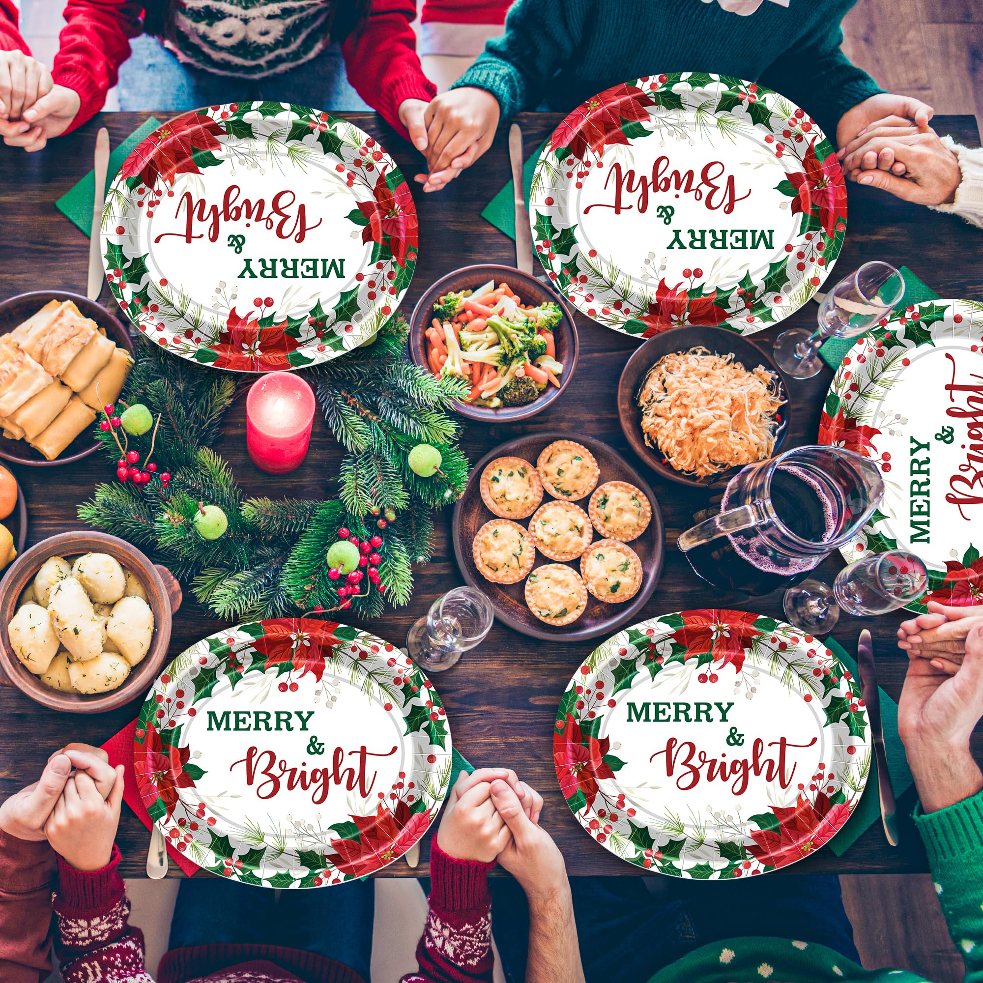 QZYL Festive tableware for Christmas parties and family gatherings.
