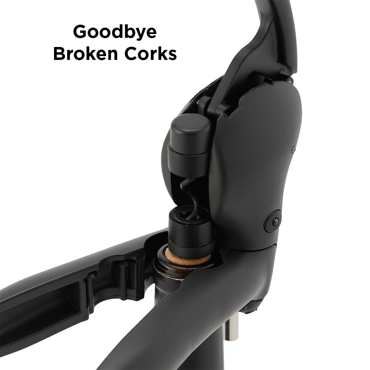 Built-in foil cutter with stainless steel blades on Rabbit corkscrew.