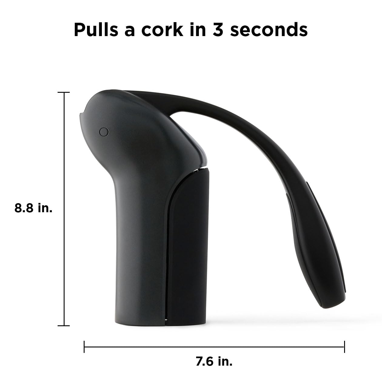 Rabbit wine vertical lever corkscrew showing quick, clean bottle opening.