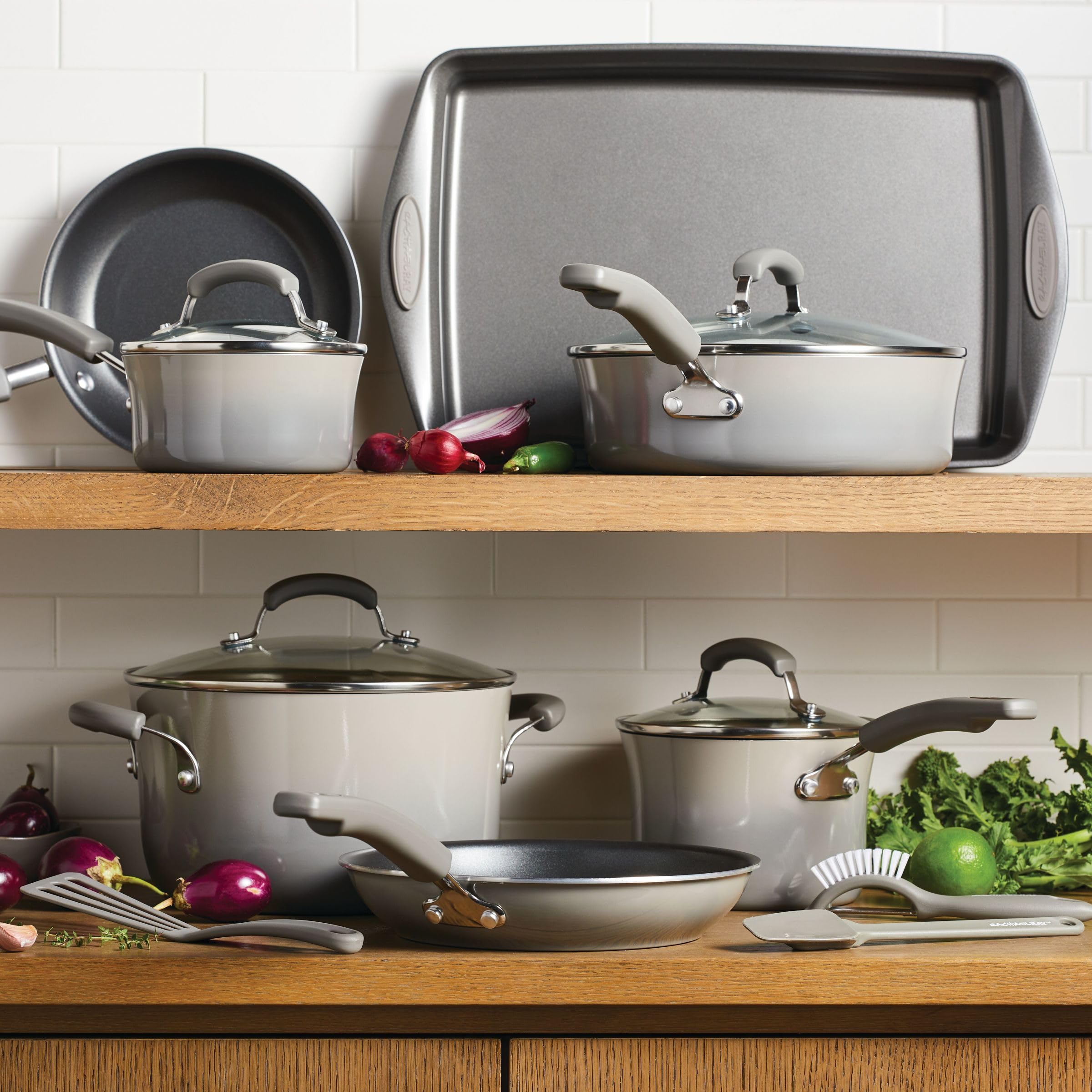 Rachael Ray Brights 2-qt sauce pan with lid for versatile simmering.