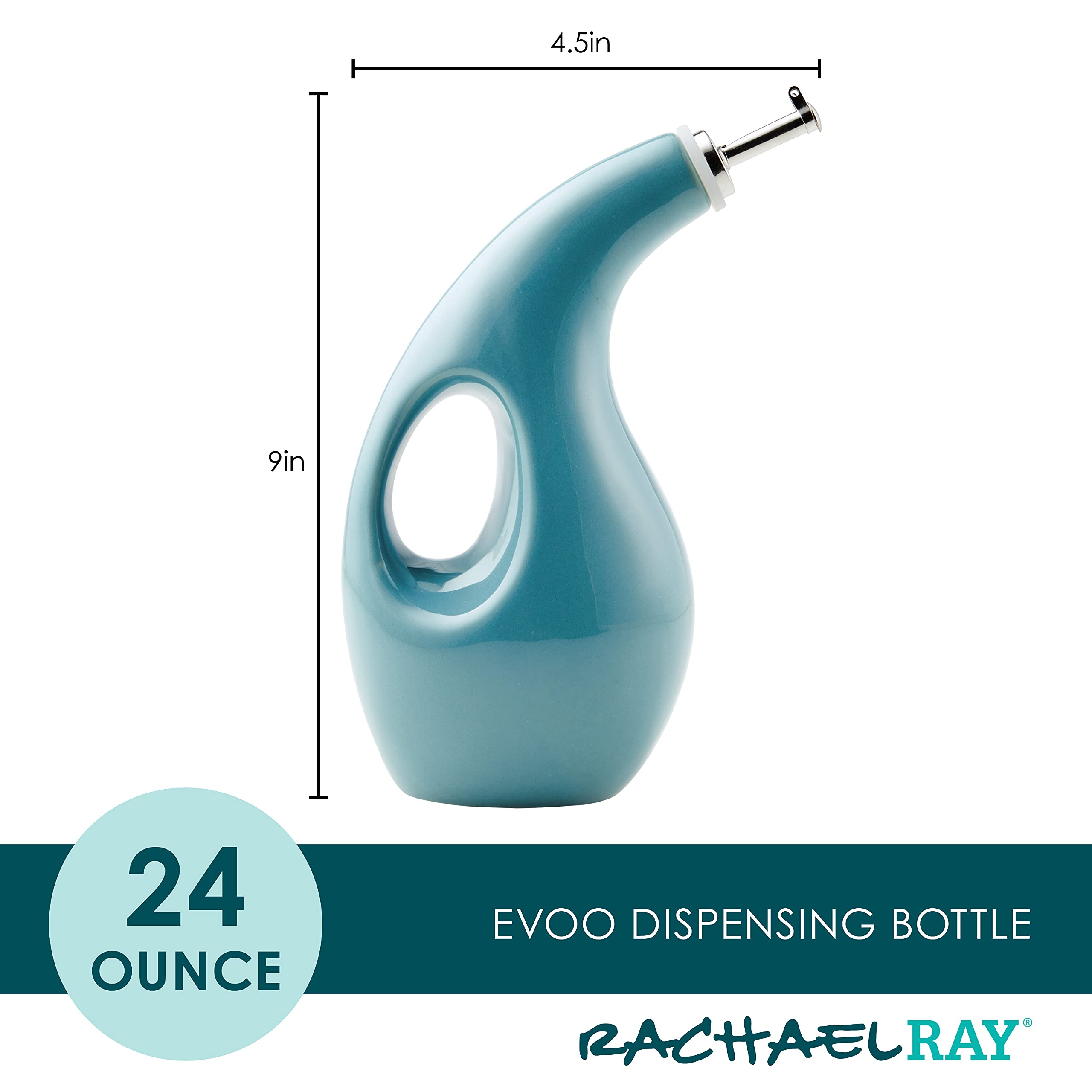 Rachael Ray EVOO bottle spout close-up highlighting precise pouring design