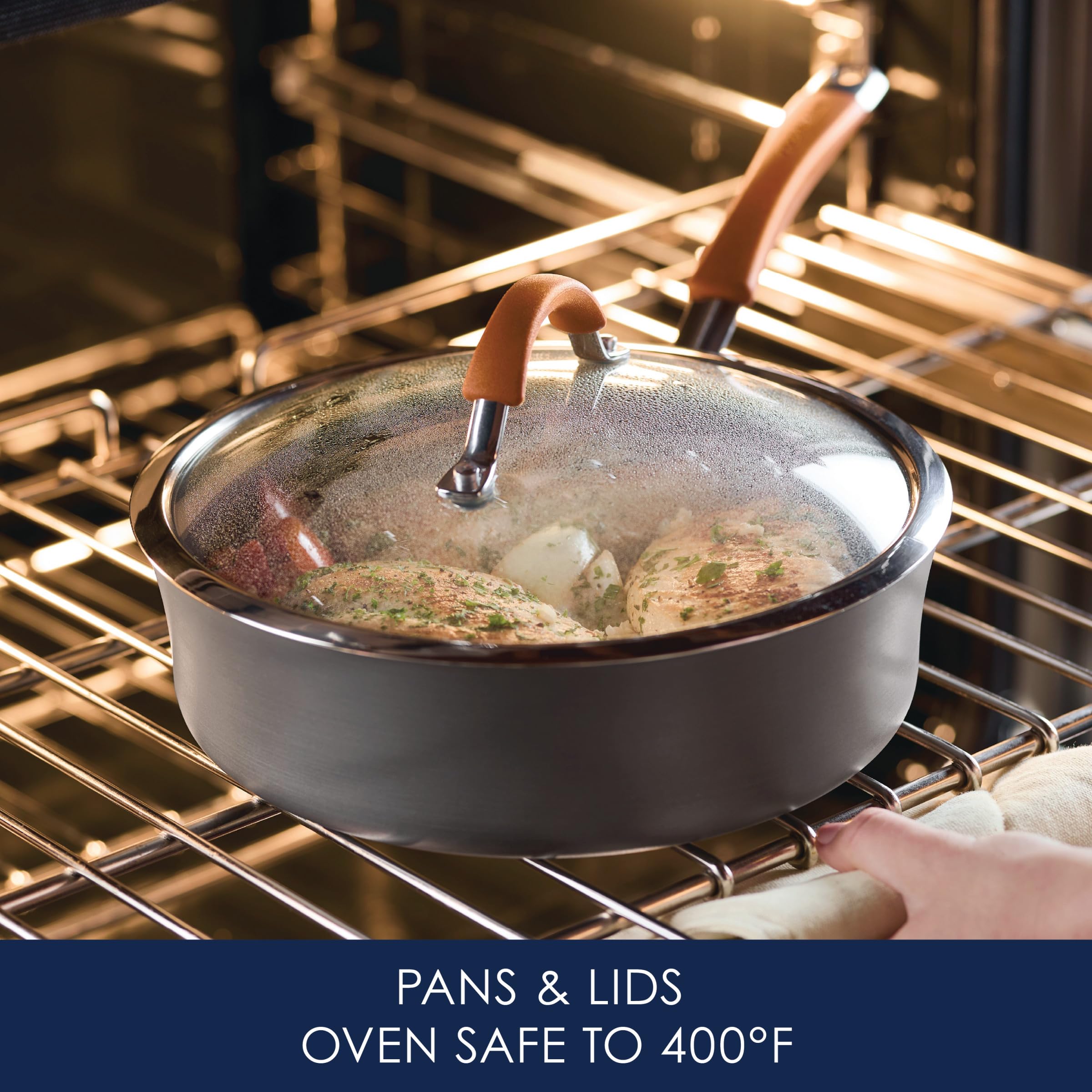 Rachael Ray Cucina 3qt sauté pan with lid versatile for weeknight meals