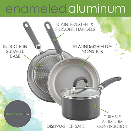 Rachael Ray vibrant gray shimmer adds style to any kitchen setup.