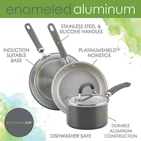 Rachael Ray vibrant gray shimmer adds style to any kitchen setup.