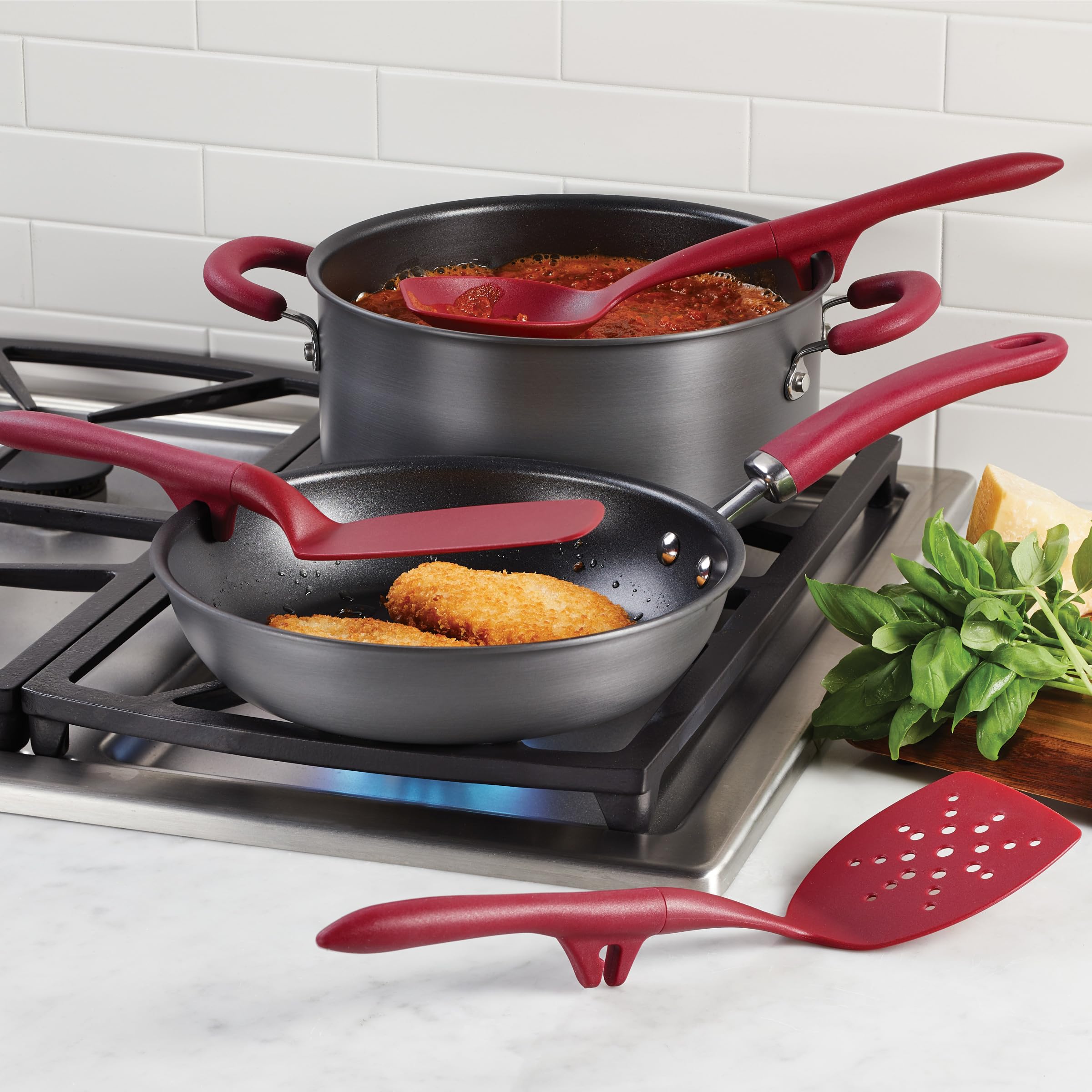 Rachael Ray Lazy Tools flat-head spoons ideal for scooping and scraping.