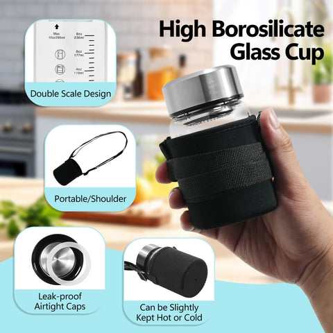 Rackickyer glass bottle with sleeve for safe handling on the go