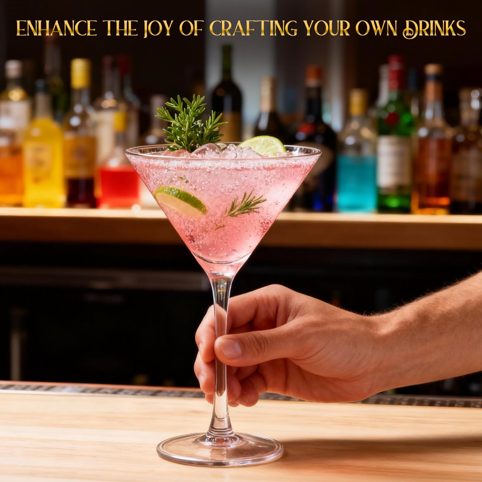 RACOBOT martini glasses for Manhattan and Whiskey Sour entertaining
