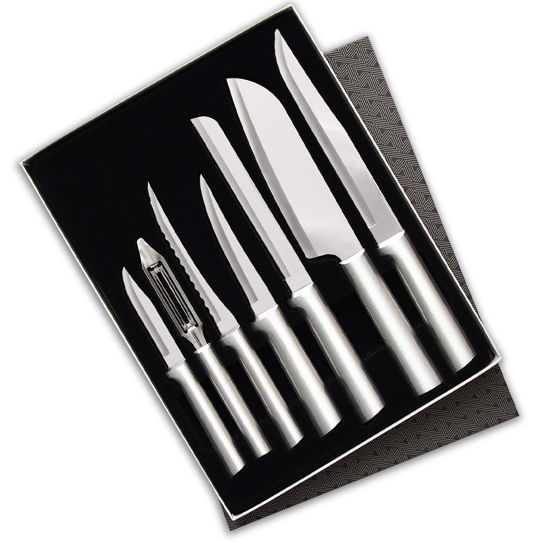 Rada 7-piece starter knife set packaging showcases versatile kitchen tools.