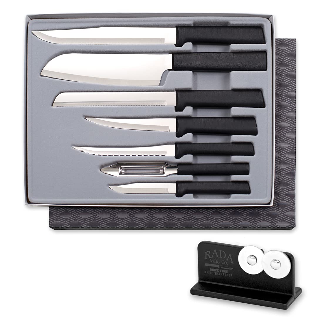 RADA 7-piece starter knife set ready for everyday prep and precise slicing.