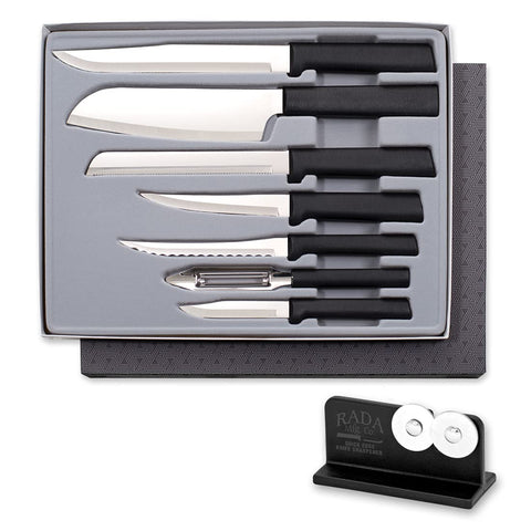 RADA 7-piece starter knife set ready for everyday prep and precise slicing.