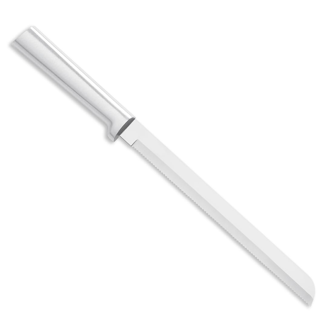 RADA 8-inch bread knife blade close-up highlighting serrations and edge control