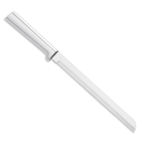 RADA 8-inch bread knife blade close-up highlighting serrations and edge control