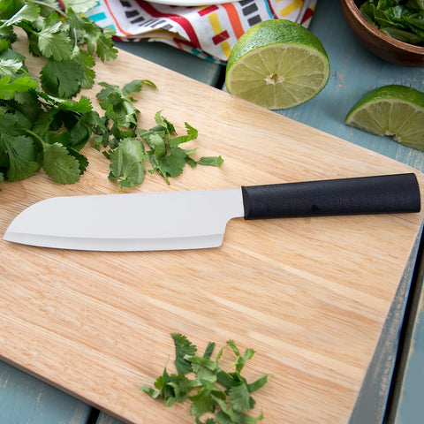 RADA cooks utility knife handles shallots, garlic, sausage, and guava with ease.