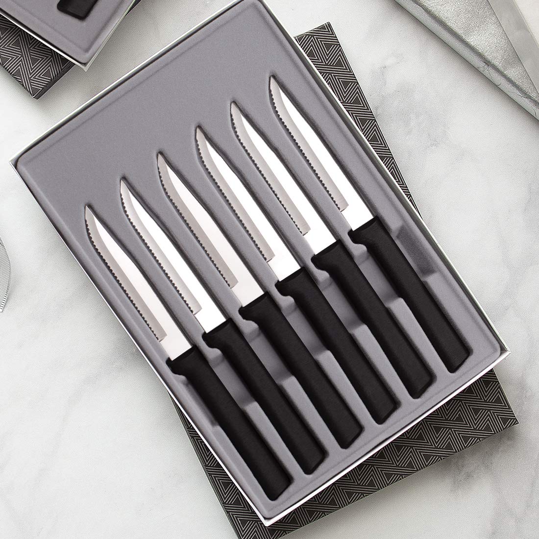 RADA Cutlery black resin handles are dishwasher safe for easy cleanup