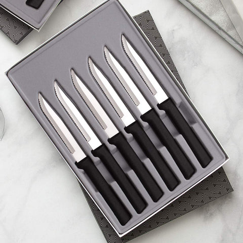 RADA Cutlery black resin handles are dishwasher safe for easy cleanup