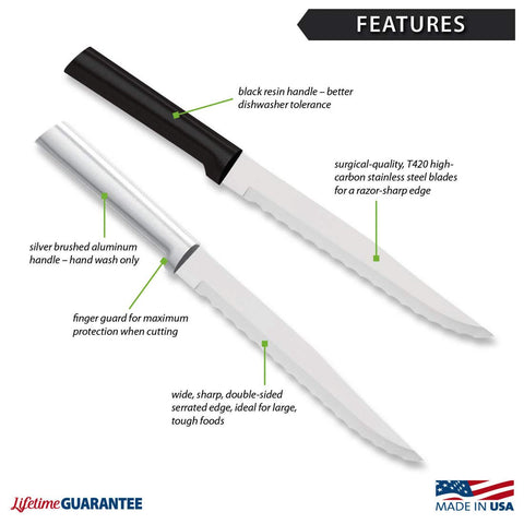RADA hollow-ground blade close-up maintains sharp edge for daily tasks.