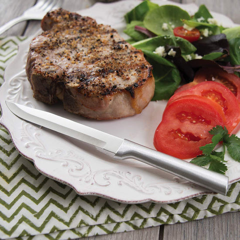 Rada Cutlery hollow ground blades close-up showing sharp edges and edge retention.