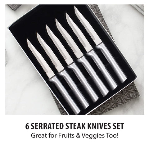 RADA S6S knives with silver handles for comfortable balance