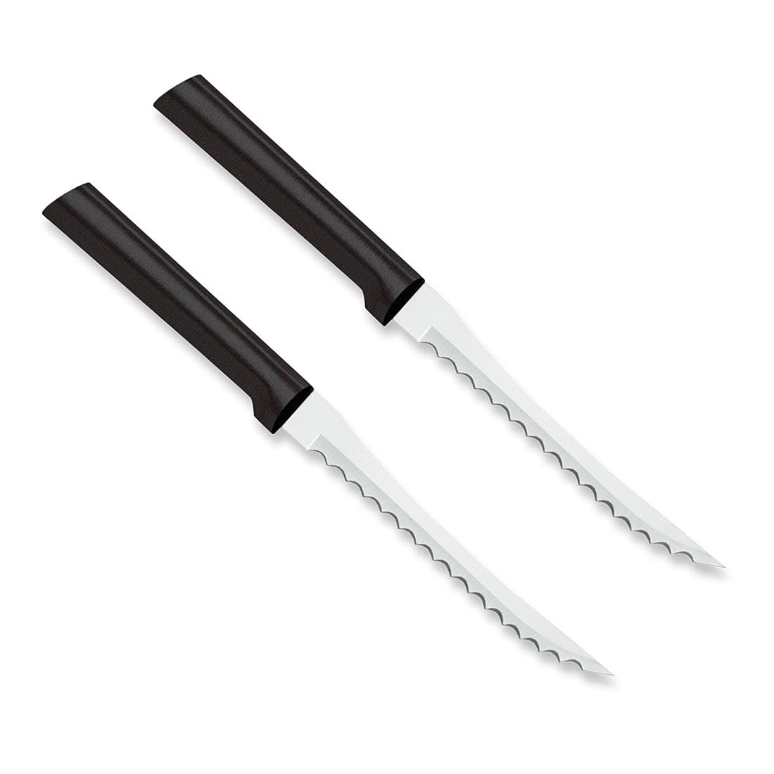 RADA Tomato Slicer Knife with dual-serrated blade for clean tomato slices.