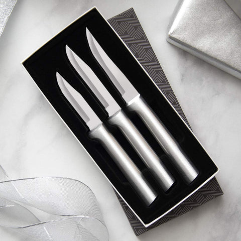 Rada kitchen scene shows knives ready to trim, peel, and prep fresh produce.