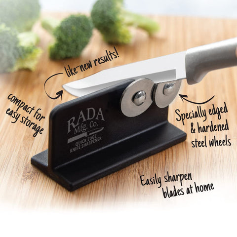 RADA Quick Edge Sharpener in use demonstrates sharpening straight blades like fillets