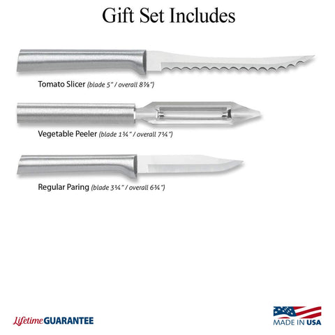 RADA S18 hollow-ground blades close-up highlight sharpness for precise slicing.