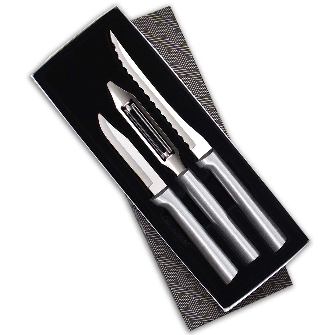 RADA S18 three-piece set displayed for everyday fruit and vegetable prep.